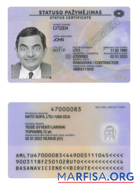 Downloadable Lithuania residence card 2022 present download for verification